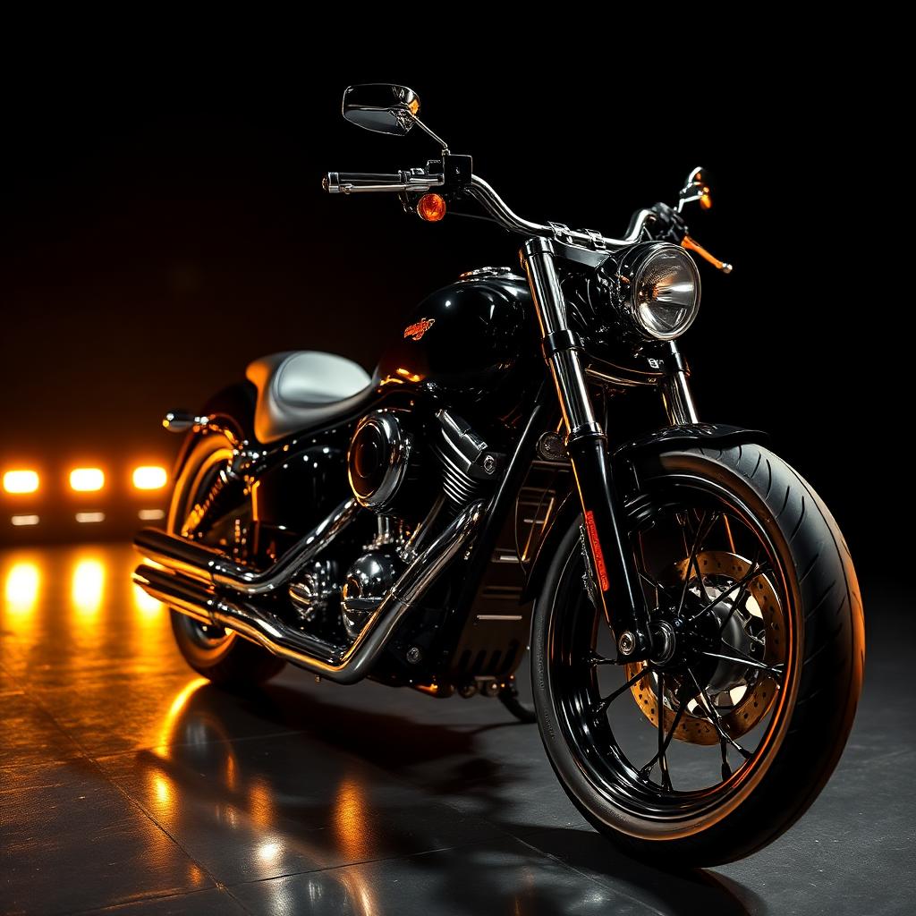 Detailed chrome motorcycle